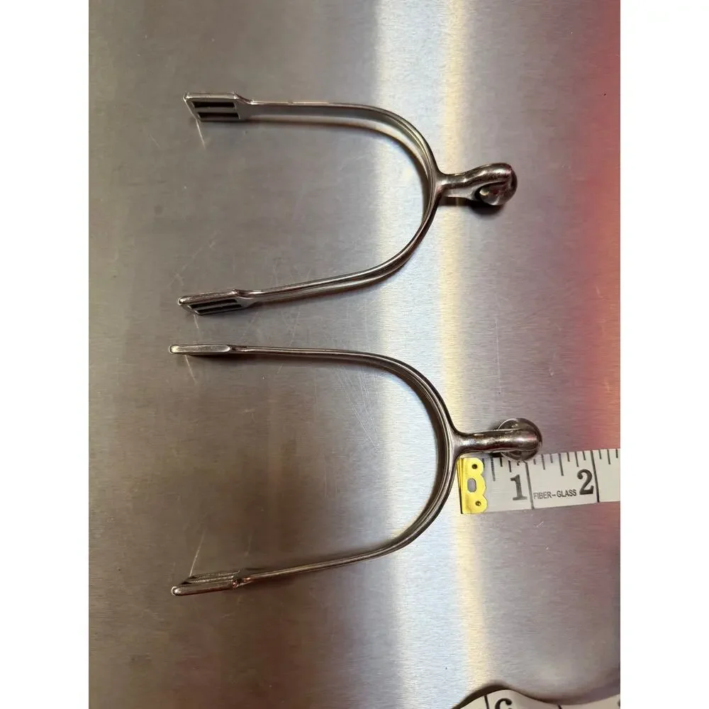Horse Spurs, Roller Ball Spurs 5.9x3.3x0.6 Inch Stainless Steel, 2PCS Horse